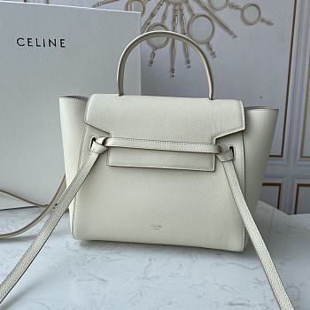 Ceiline Pico Belt Bag In Grained Calfskin White 194263 Size 15x13x9 cm
