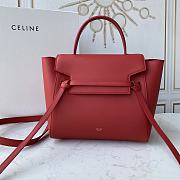 Ceiline Pico Belt Bag In Grained Calfskin Red 194263 Size 15x13x9 cm - 1