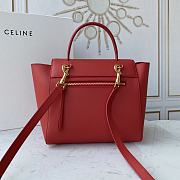 Ceiline Pico Belt Bag In Grained Calfskin Red 194263 Size 15x13x9 cm - 4