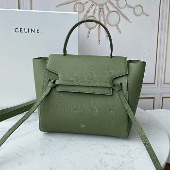 Ceiline Pico Belt Bag In Grained Calfskin Sage Green 194263 Size 15x13x9 cm