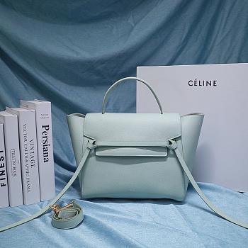 Ceiline Pico Belt Bag In Grained Calfskin Vert D'eau 194263 Size 15x13x9 cm