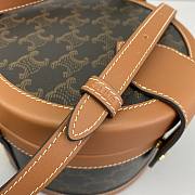 Celine Medium Tambour Bag In Triomphe Canvas And Calfskintan 19519 Size 17x12x17cm - 6