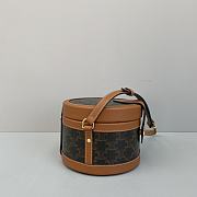 Celine Medium Tambour Bag In Triomphe Canvas And Calfskintan 19519 Size 17x12x17cm - 2