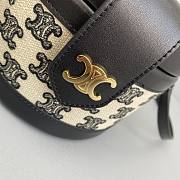Celine Medium Tambour Bag In Triomphe Canvas And Calfskintan Black 19519 Size 17x12x17cm - 2