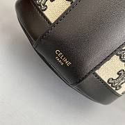 Celine Medium Tambour Bag In Triomphe Canvas And Calfskintan Black 19519 Size 17x12x17cm - 3
