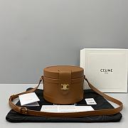 Celine Medium Tambour Bag In Tan Smooth Calfskintan 19519 Size 17x12x17cm - 1