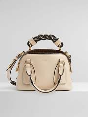 Chloe Mini Daria Chain Bag In Grained & Shiny Calfskin Softy Pink CHC20 Size 22x9x18cm - 3