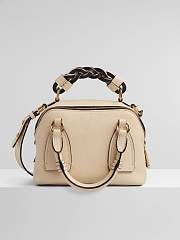 Chloe Mini Daria Chain Bag In Grained & Shiny Calfskin Softy Pink CHC20 Size 22x9x18cm - 4