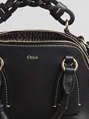 Chloe Mini Daria Chain Bag In Grained & Shiny Calfskin Black CHC20 Size 22x9x18cm - 6