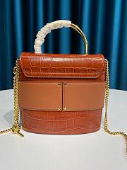 Chloe Small Aby Lock  Handbag Crocodile Embossed Brown CHC19 Size 16.5x7x15cm - 4