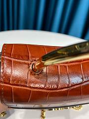 Chloe Small Aby Lock  Handbag Crocodile Embossed Brown CHC19 Size 16.5x7x15cm - 3