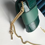 Chloe Small Aby Lock  Handbag Crocodile Embossed Green CHC19 Size 16.5x7x15cm - 3