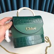 Chloe Small Aby Lock  Handbag Crocodile Embossed Green CHC19 Size 16.5x7x15cm - 4