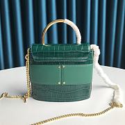Chloe Small Aby Lock  Handbag Crocodile Embossed Green CHC19 Size 16.5x7x15cm - 5