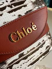 Chole Small Aby Lock Chain Bag Calfskin White & Brown CHC19 Size 16.5x7x15.5 cm - 6