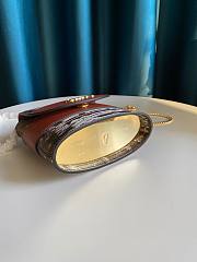 Chole Small Aby Lock Chain Bag Calfskin White & Brown CHC19 Size 16.5x7x15.5 cm - 5