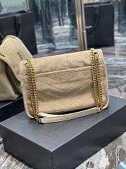 YSL Niki Frosted Leather Beige 498894 Size 28×20×8cm - 5