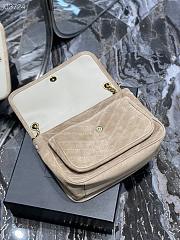 YSL Niki Frosted Leather Beige 498894 Size 28×20×8cm - 2
