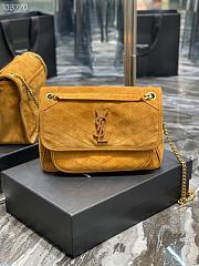 YSL Niki Frosted Leather Yellow 498894 Size 28×20×8cm - 1