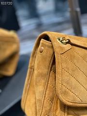 YSL Niki Frosted Leather Yellow 498894 Size 28×20×8cm - 5