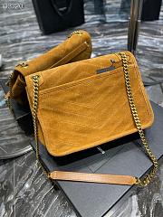 YSL Niki Frosted Leather Yellow 498894 Size 28×20×8cm - 4