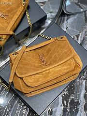 YSL Niki Frosted Leather Yellow 498894 Size 28×20×8cm - 3
