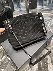 YSL Niki Frosted Leather Black 498894 Size 28×20×8cm - 3