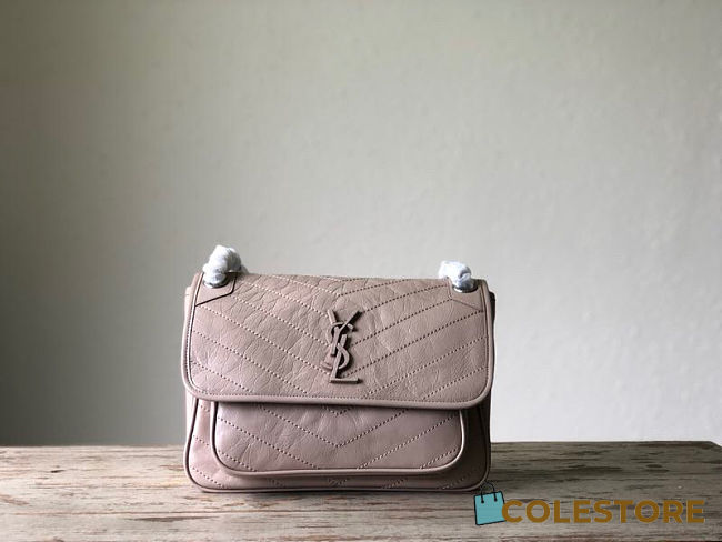 YSL Baby Niki Shoulder Bag Beige 533037 Size 28x20x8.5cm - 1