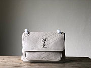 YSL Baby Niki Shoulder Bag White 533037 Size 28x20x8.5cm - 1