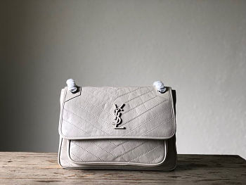 YSL Baby Niki Shoulder Bag White 533037 Size 28x20x8.5cm