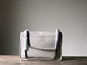 YSL Baby Niki Shoulder Bag White 533037 Size 28x20x8.5cm - 4