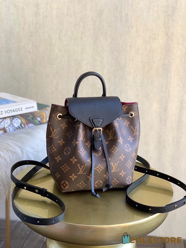 Louis Vuitton Montsouris Backpack Canvas Black M45410 17cm - 1