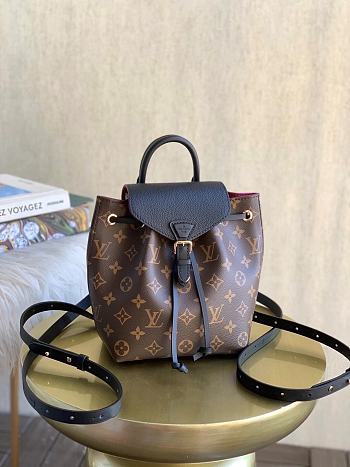 Louis Vuitton Montsouris Backpack Canvas Black M45410 17cm