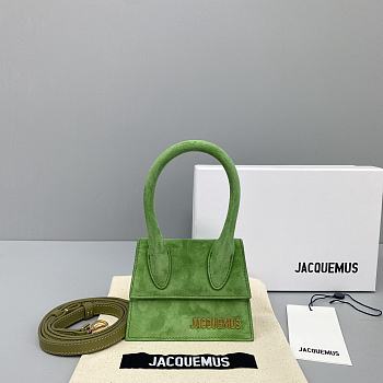 Jacquemus Velvet Rose Green 12x8x5cm