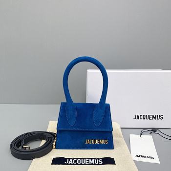 Jacquemus Velvet Rose Blue 12x8x5cm