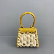 Jacquemus Le Chiquito Bamboo Weaving Powder Yellow 12x8x5cm - 2