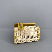 Jacquemus Le Chiquito Bamboo Weaving Powder Yellow 12x8x5cm - 4