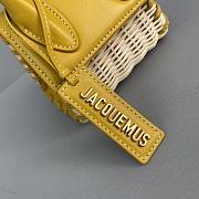 Jacquemus Le Chiquito Bamboo Weaving Powder Yellow 12x8x5cm - 6