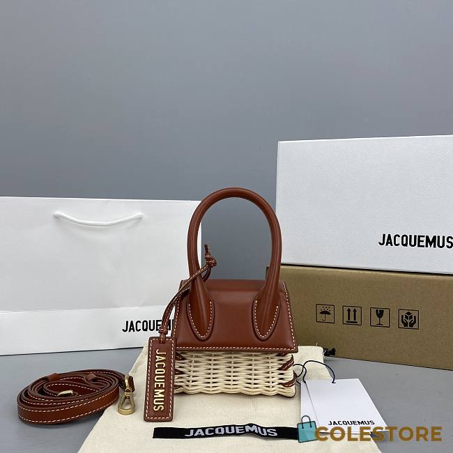 Jacquemus Le Chiquito Bamboo Braided Brown 12x8x5cm - 1
