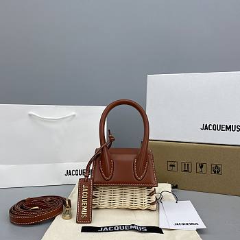 Jacquemus Le Chiquito Bamboo Braided Brown 12x8x5cm