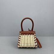 Jacquemus Le Chiquito Bamboo Braided Brown 12x8x5cm - 3