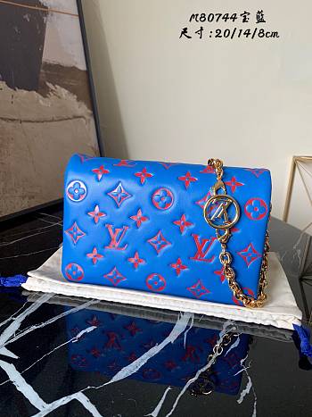 Louis Vuitton Coussin Blue&Red Handbag M58626 Size 20x14x8 cm 