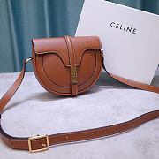 Celine Small Besace 16 Bag In Satinated Calfskin Brown 188013 Size 19x16x4cm - 2