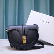 Celine Small Besace 16 Bag In Satinated Calfskin Black 188013 Size 19x16x4cm - 1