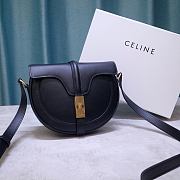 Celine Small Besace 16 Bag In Satinated Calfskin Black 188013 Size 19x16x4cm - 6