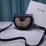 Celine Small Besace 16 Bag In Satinated Calfskin Leopard 188013 Size 19x16x4cm - 2