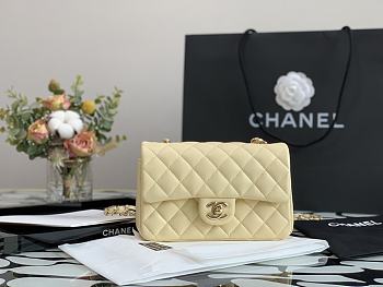 Chanel Flap Bag Calfskin In Light Yellow 