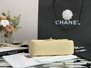 Chanel Flap Bag Calfskin In Light Yellow  - 4
