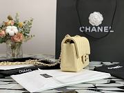 Chanel Flap Bag Calfskin In Light Yellow  - 6