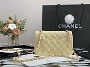 Chanel Flap Bag Calfskin In Light Yellow  - 3